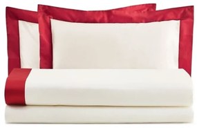 Completo Letto in Puro Cotone Diamante  Collezione Casa  Colore Rosso, Dimensioni e Misure Matrimoniale