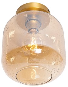 Plafoniera di design in ottone e vetro ambrato - Zuzanna