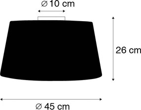 Plafoniera moderna in acciaio con paralume bianco 45 cm - Combi