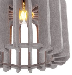 Lampada a sospensione retrò nera con paralume color talpa - Felt