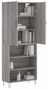 Credenza grigio sonoma 69,5x34x180 cm in legno multistrato