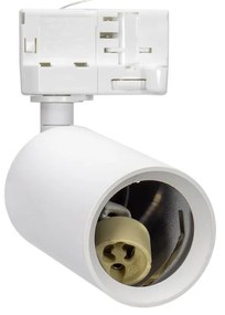 Faro GU10 per binario Trifase in alluminio Bianco