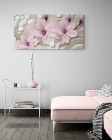 Stampa su tela – Magnolia su sfondo astratto