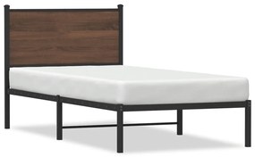 Giroletto Senza Materasso İn Metallo Rovere Marrone 75x190 Cm /