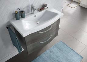 Mobile da bagno sospeso sotto lavabo L 75 x H 49 x P 42.7 cm grigio grafite, 2 cassetti PELIPAL Solitaire