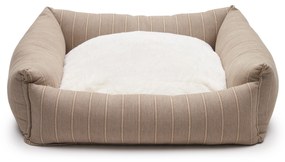 Kave Home - Cuccia grande Toby a righe e pelo marrone 75 x 75 cm