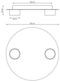 Plafoniera Moderna Dioniso Acciaio Nero 2 Luci Gx53 Ip20