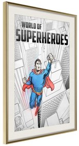 Poster  Superhero  Cornice Quadri Cornice d'oro con passe-partout, Larghezza x Altezza Home decor 20x30