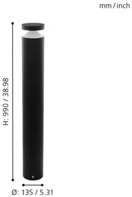 Eglo 97304 - Lampada LED da esterno MELZO LED/11W/230V nero 990 mm