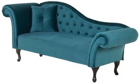 Chaise longue velluto foglia di tè sinistra LATTES Beliani
