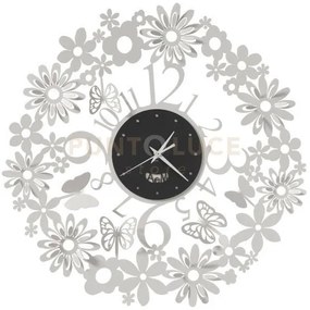 Orologio da parete di design margherite bianco marmo e nero