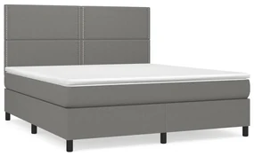 Giroletto a molle con materasso grigio scuro 160x200 cm tessuto