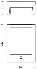 Philips 16461/93/16 - Lampada LED da esterno con sensore ARBOUR LED/6W IP44