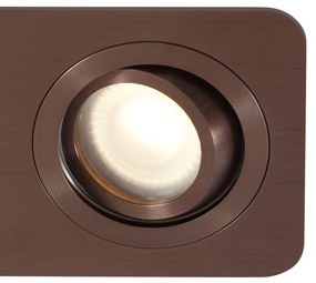 Set di 6 faretti da incasso arrotondati bronzo scuro GU10 50mm orientabili e inclinabili IP44 2 luci - Alberto