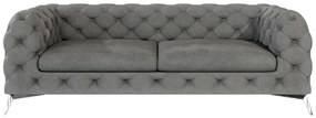 Divano grigio con rivestimento in velluto 225 cm Chelsea – Ropez