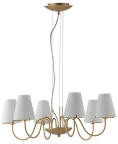 Lampadario Sospensione Canto, Class, Colore Oro, 28W, Mis. 65,6 x 22,6 x 112 cm