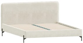Letto matrimoniale imbottito beige con griglia 200x200 cm Barker - Ropez