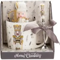 Set tazza, cucchiaino e Schiaccianoci spada oro