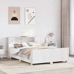 Giroletto Senza Materasso Bianco 160x200 Cm Legno Massello Pino /