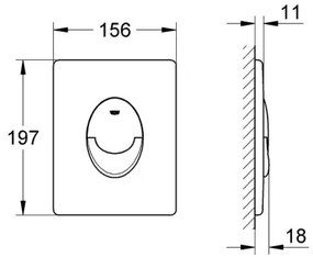 GROHE 38505SH0 - Placca di comando SKATE AIR 156 × 197 mm bianca
