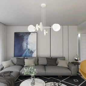 Lampadario a Sospensione in Acciaio IDEA 4 Nero/Bianco 4xE27 Colore del corpo Bianco