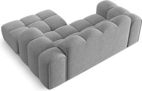 Divano angolare grigio chiaro (con penisola a destra/con chaise lounge) con rivestimento in ciniglia Treno – Cosmopolitan Design