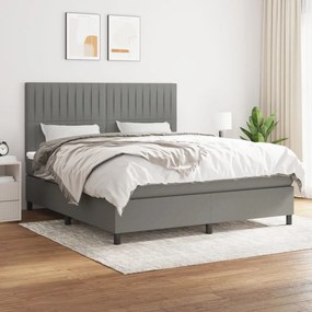 Giroletto A Molle Con Materasso Grigio Scuro 160x200 Cm Tessuto /
