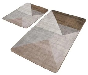Set di tappetini per il bagno grigi/marroni in velluto 2 pz 60x100 cm – Mila Home
