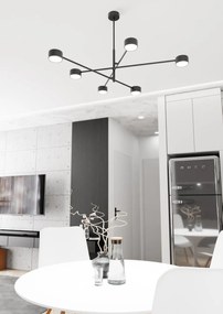 Lampadario da soffitto in acciaio NATSU 6 nero 6xGX53