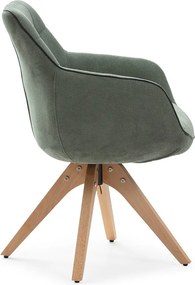 Set di sedie da pranzo verde in imbottito con braccioli 2 pz Donatelo – Marckeric