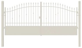 Cancello manuale con serratura elettrica Civetta in ferro, apertura centrale, L 408.5, H 150-180 cm, di colore bianco