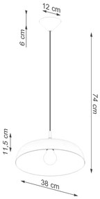 Sollux SL.1330 - Lampadario a sospensione con filo GINA 1xE27/15W/230V diametro 38 cm nero