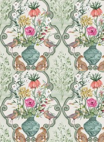 Osborne & Little Tapete Sundara - Sage/ Pink