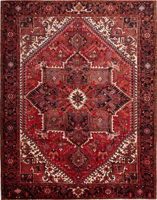 Heriz Tappeto 260 x 330 Blu (Iran) Annodato A Mano