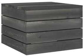 Set Divani da Giardino su Pallet 3 pz Legno Pino Grigio Scuro