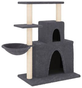 Albero per gatti con tiragraffi in sisal grigio scuro 83 cm
