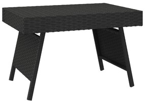 Tavolino pieghevole nero 60x40x38 cm in polyrattan