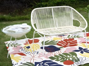 SALDI -  Panca da giardino ALIOS in fili di resina intrecciata - Bianco
