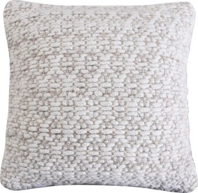 TRAVIS - cuscino in lana avorio con decoro 45 x 45