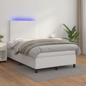 Giroletto Molle Con Materasso E Led Bianco 120x200cm Similpelle /