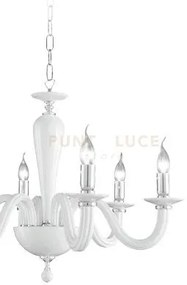 Lampadario ravel 12 luci attacco e14 bianco e cromo d.82cm