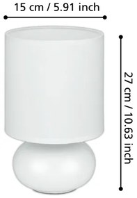 Eglo 93046 - Lampada da tavolo TRONDIO 1xE14/40W/230V