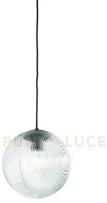 Sospensione vetro bella 2 trasparente d.24cm h.26cm 1 luce attacco e27