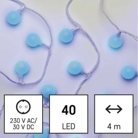 Catena LED da esterno natalizia 40xLED/9m IP44 blu