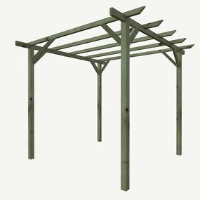 Pergola Singola Trave impregnata fsc in legno massello struttura naturale L 300 x P 400 x H 247 cm