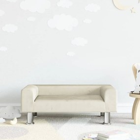 Divano Per Bambini Crema 70x45x26,5 Cm İn Velluto /