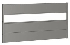 Frangivista con vetro in acciaio metallizzato grigio BIOHORT L 180 x H 91 cm, spessore 44 mm
