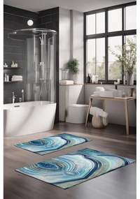 Set di tappetini per il bagno blu 2 pz 60x100 cm – Foutastic