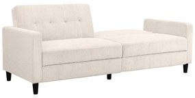 Divano letto in velluto a coste bianco 82 cm Hartford - Støraa