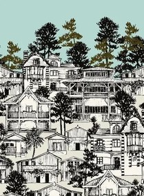 Isidore Leroy Carta da parati panoramica Première Ligne - Bleu